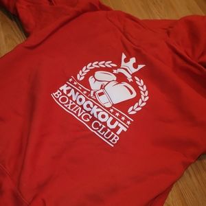 MENS KNOCKOUT HOODIE RED BOXING SIZE LARGE